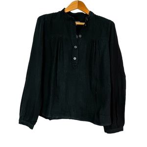 🛍️ J CREW - NWT - Fresco Top Soft Gauze - Black - Size Large